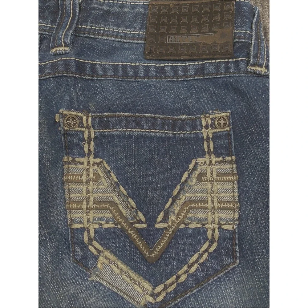 Affliction Jeans Men's Blue Premium Cooper Distressed Denim  Size 33x26